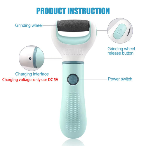 Râpe électrique rechargeable WAAKILI pour talons